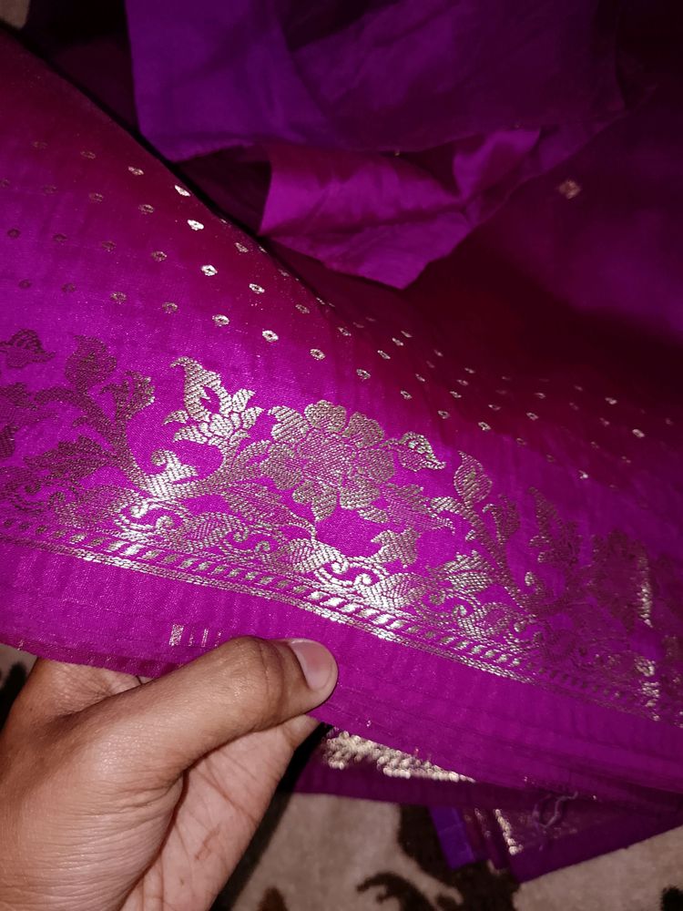 Purple Saree With Blouse