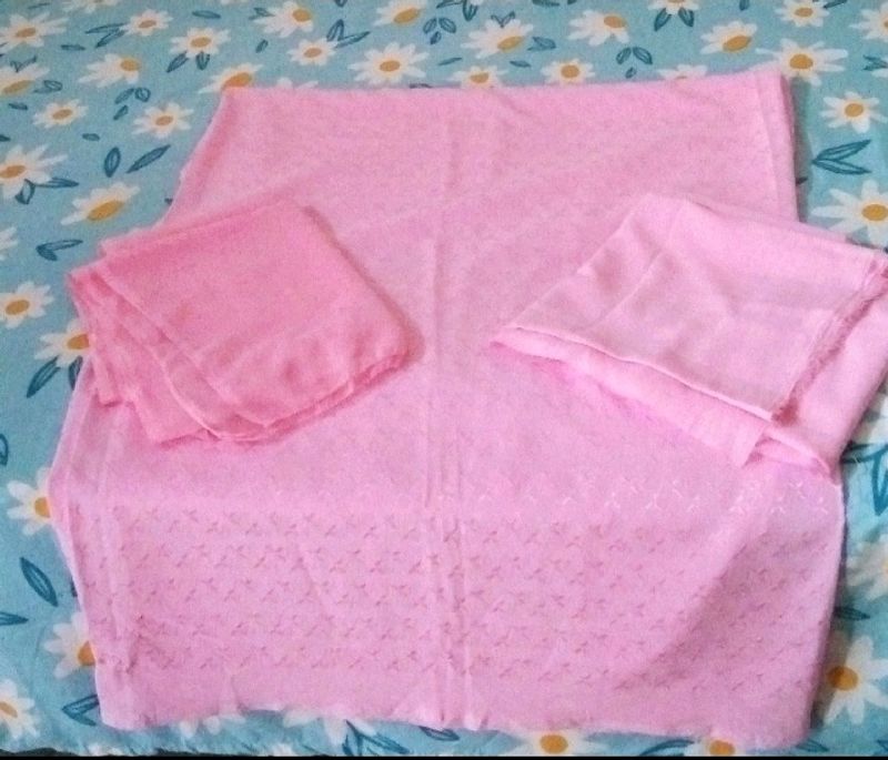 3piece Pink Chikankari Suit(Unstitched)