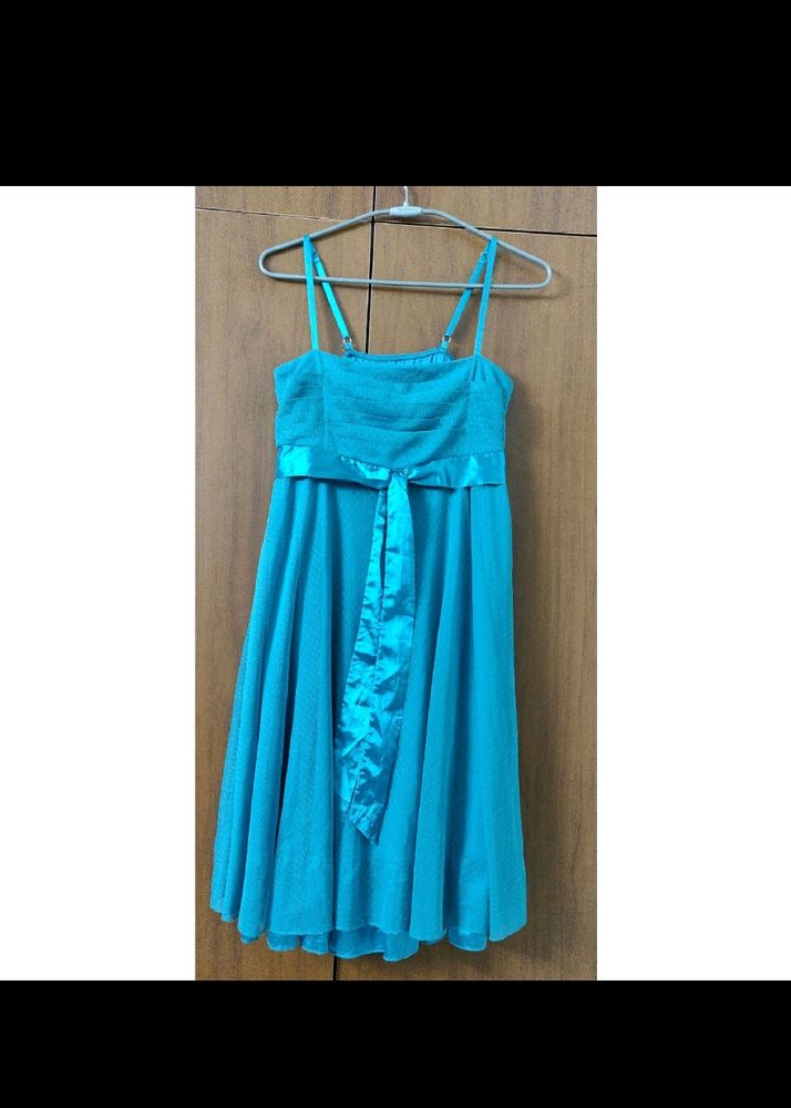 Beautiful Sky Blue Colour Short Dress . With Freeb