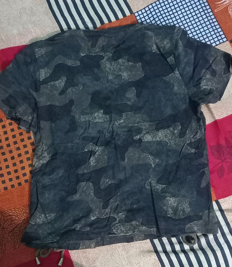 Khaki Printed Tshirt