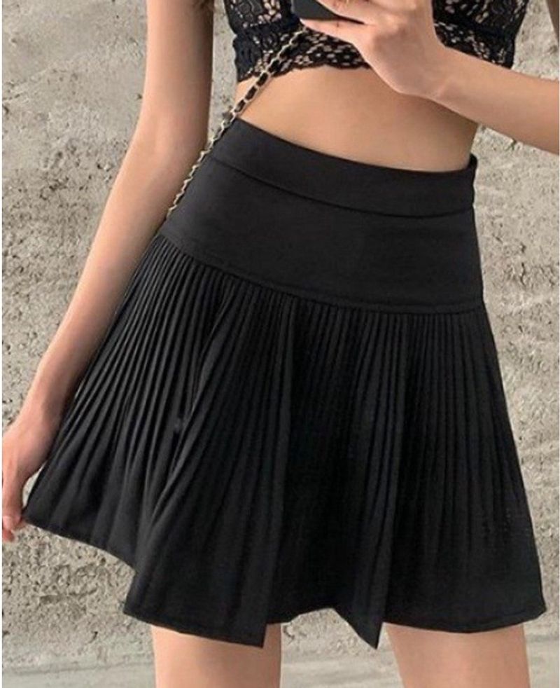 korean black mini skirt