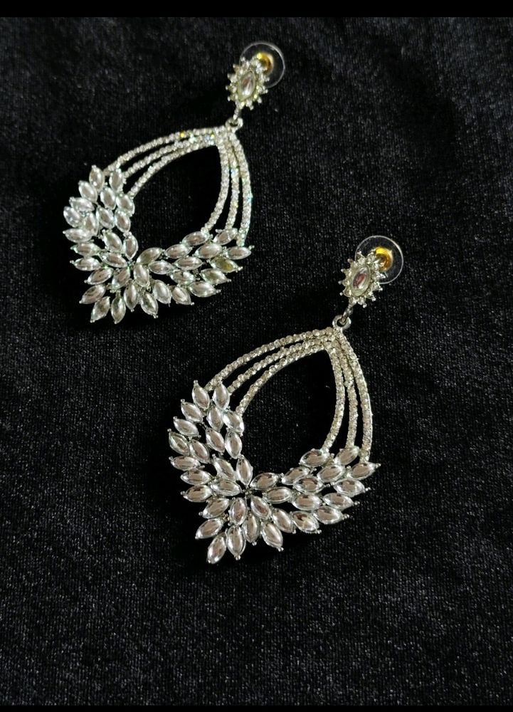 WHITE DESIGNER NAVRATRI EARRINGS