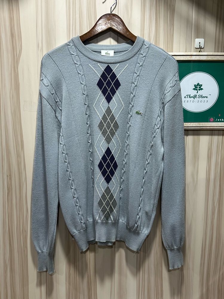 Lacoste Argyle Diamond Woolen Sweater