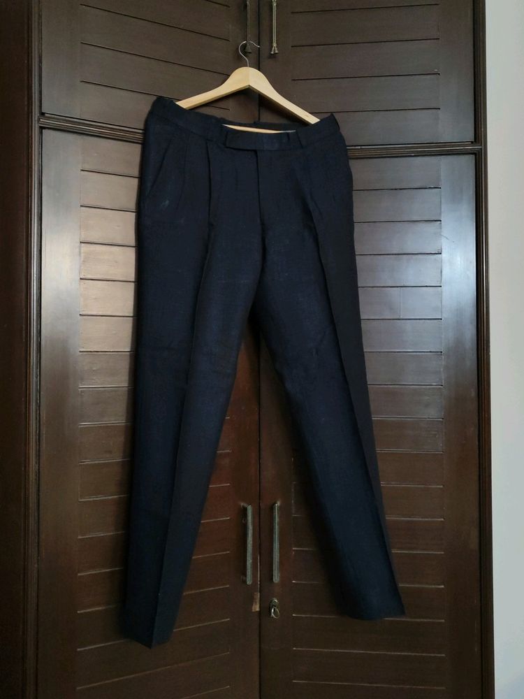 Men Blue Regular Fit Tailored Formal Pant