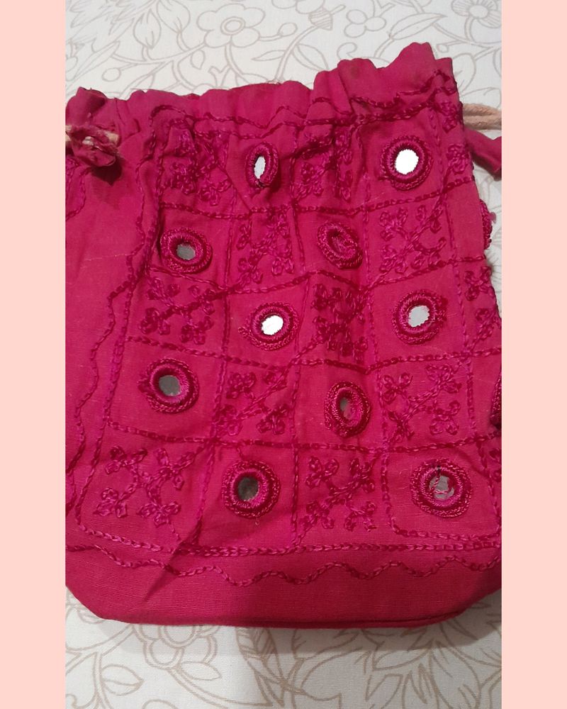 Traditional Potli Bag In Pink