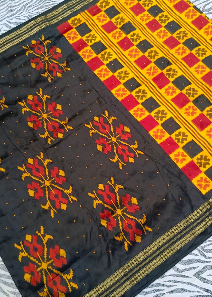 black multi colour saree