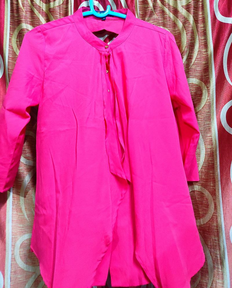 Women Pink Shirt With Back Design