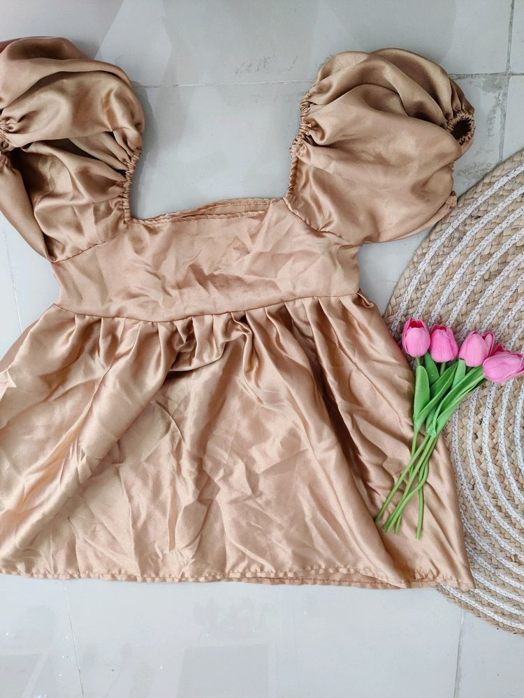 Cute Satin Top/Short Dress