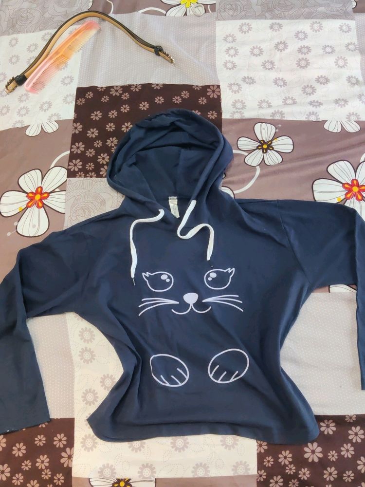 Cropped Cat Hoodie