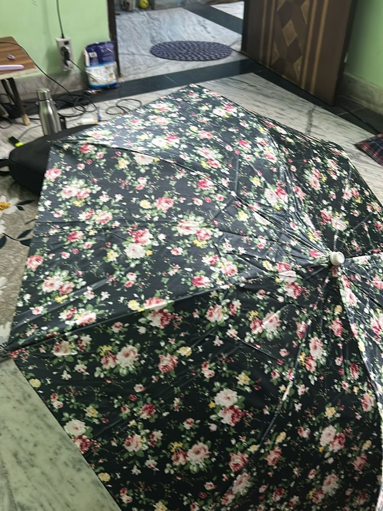 Auto Open Umbrella, Floral 22 Inch.