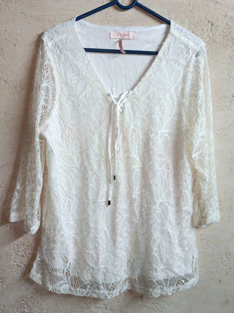 🇨🇳 MILLER'S Trendy Lace Top Layered White