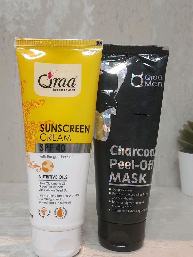 Combo Of Charcoal Face Mask Amd SUNSCREEN