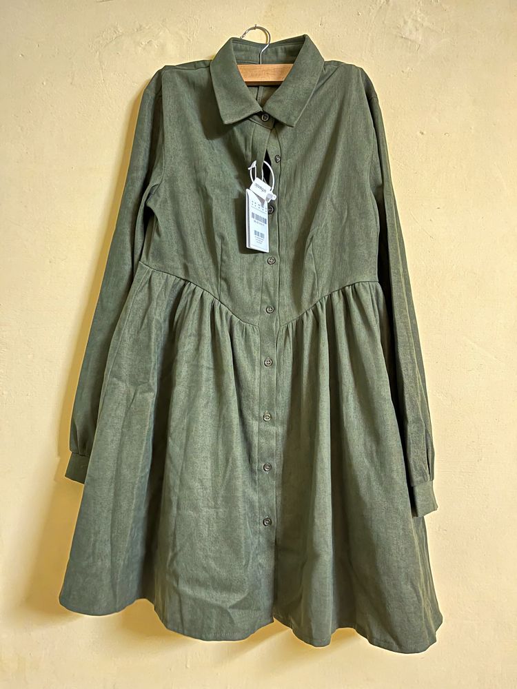 Olive Shirt Dress