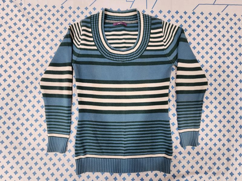 Sweater- Blue And White Stripes