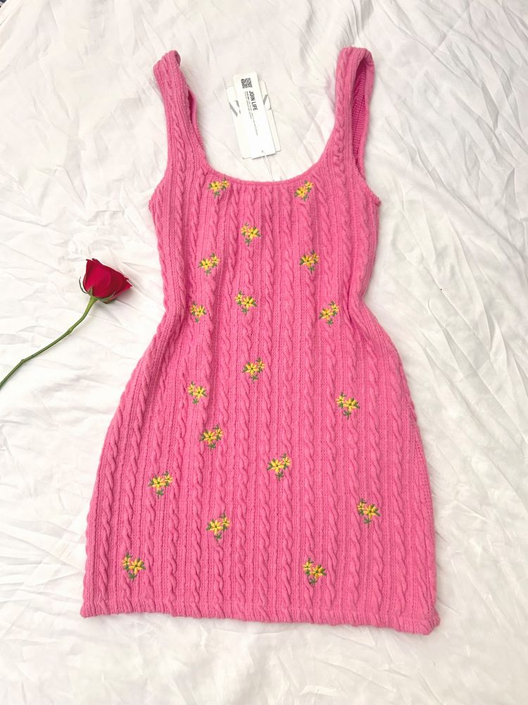 Zara Pink Knitted Dress