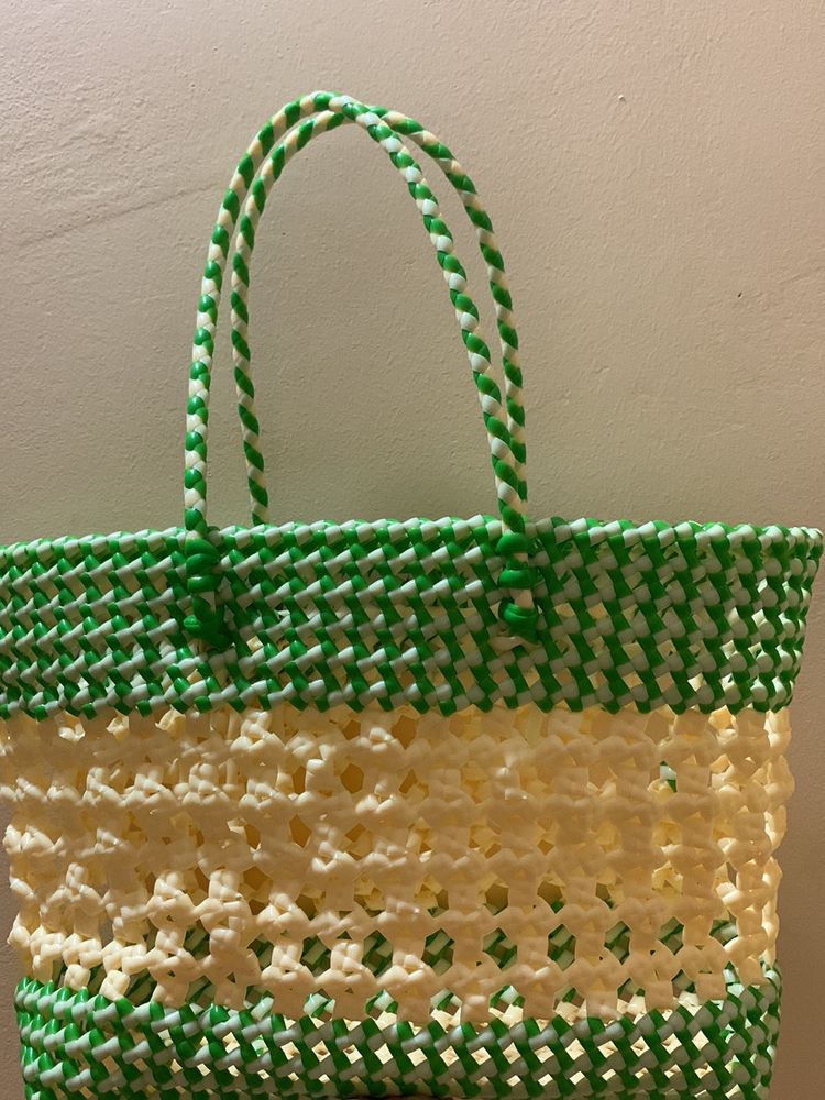 New Green With White Basket