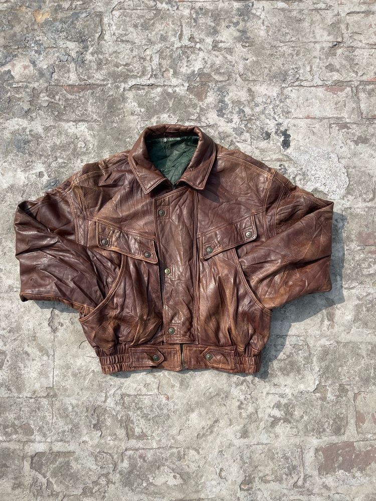 BROWN COWBOY LEATHER JACKET IN A NEW CONDITION!