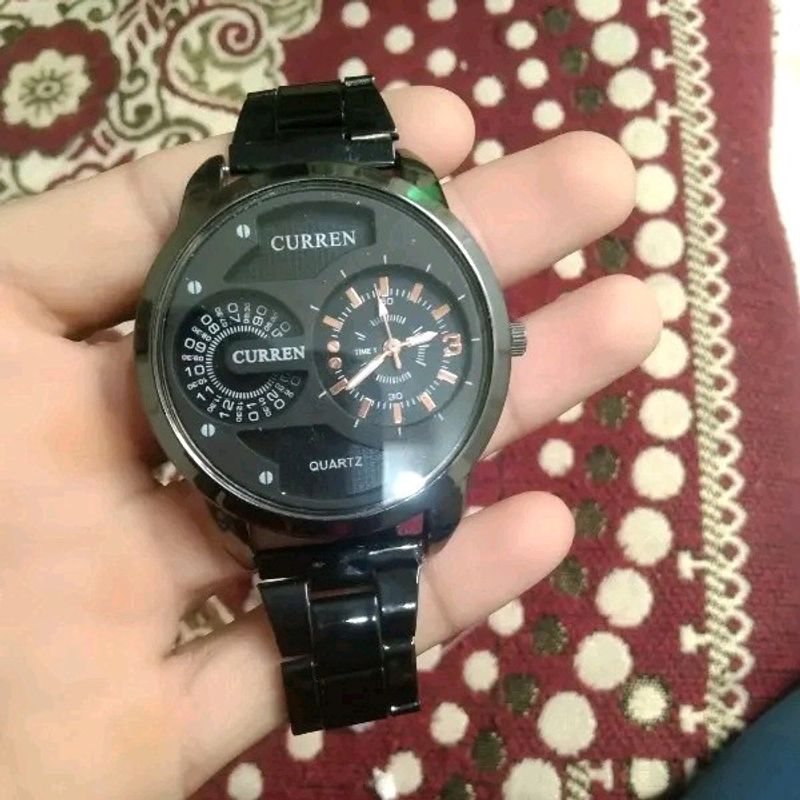 Mens Black Chain Premium Watch