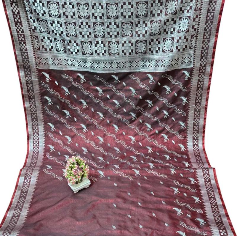 Banarsi Satan Saree Full Embroidery Work