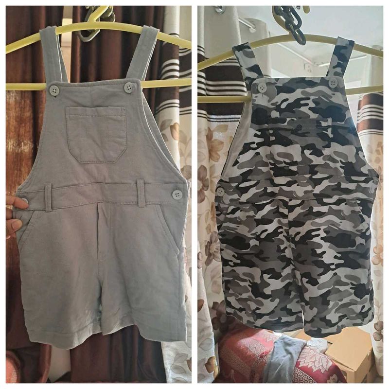 Combo Of 2 Dungaree- Grey& White(without Tshirt)t