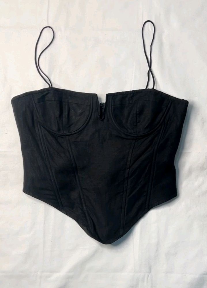 Linen Corset Black