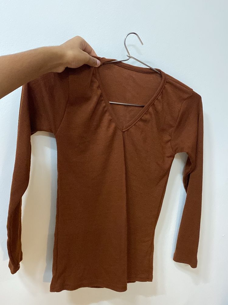 Brown Full Hands Top