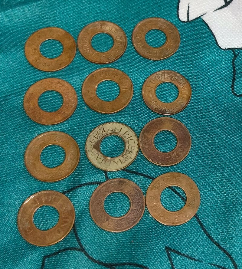 13 pice hole coins .