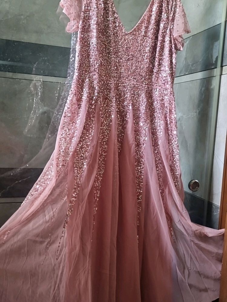 PARTY WEAR GOWN - ONION PINK COLR