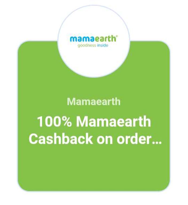 MamaEarth Cashback Voucher 100 % OFF