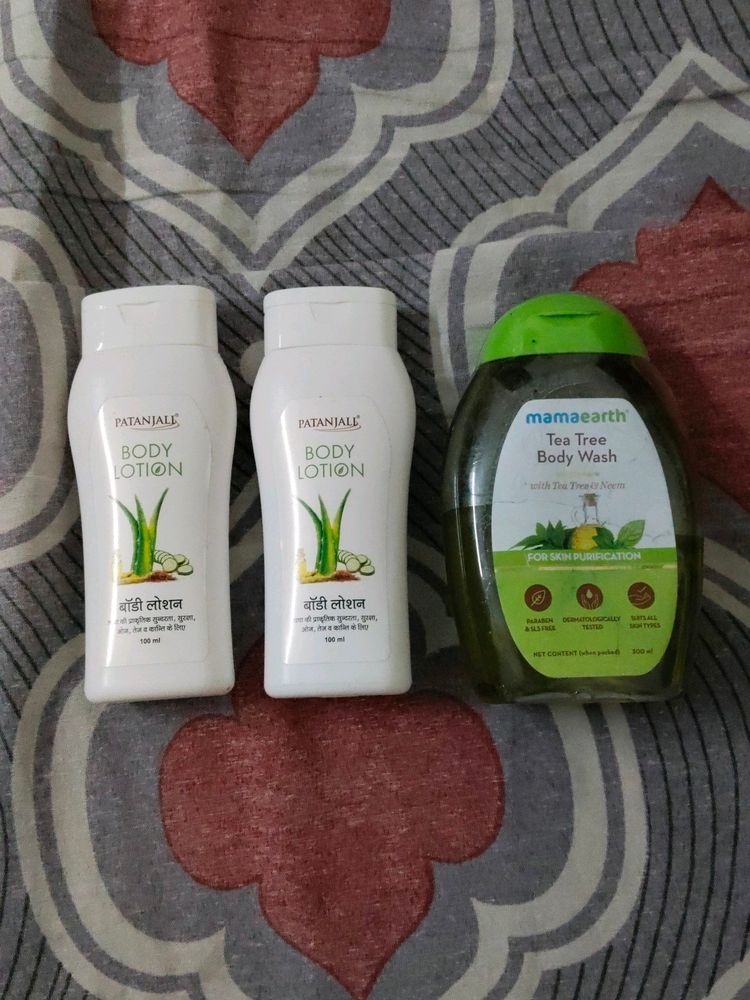 Mamaearth BODY WASH + Patanjali Lotion 2pc