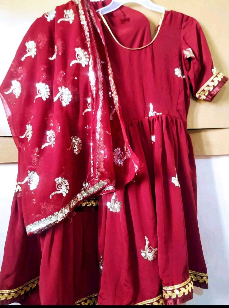 Beautiful Round Kurti With Lehenga Style 💖