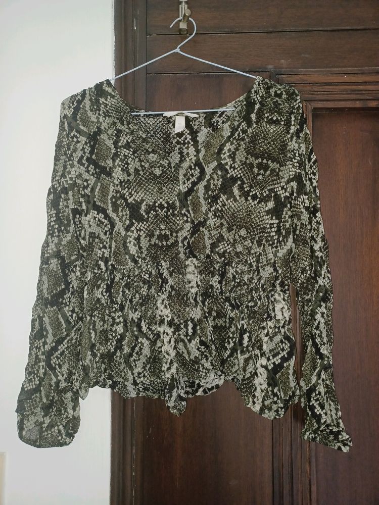 H&M Snake Print Top