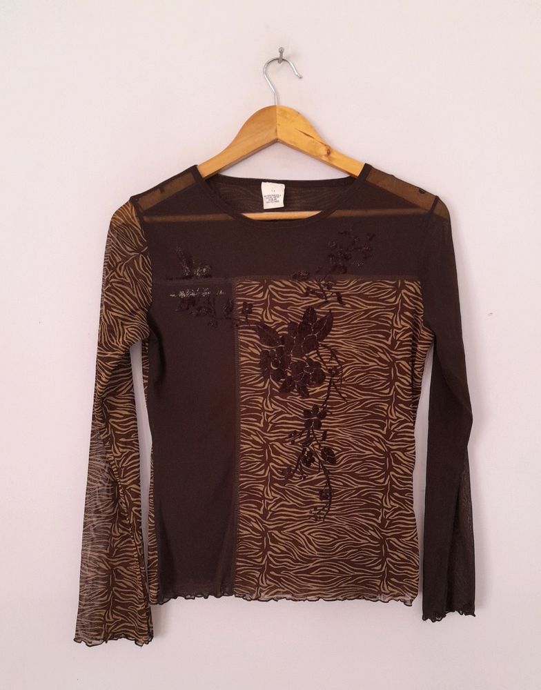 Brown Printed Top (Women's)