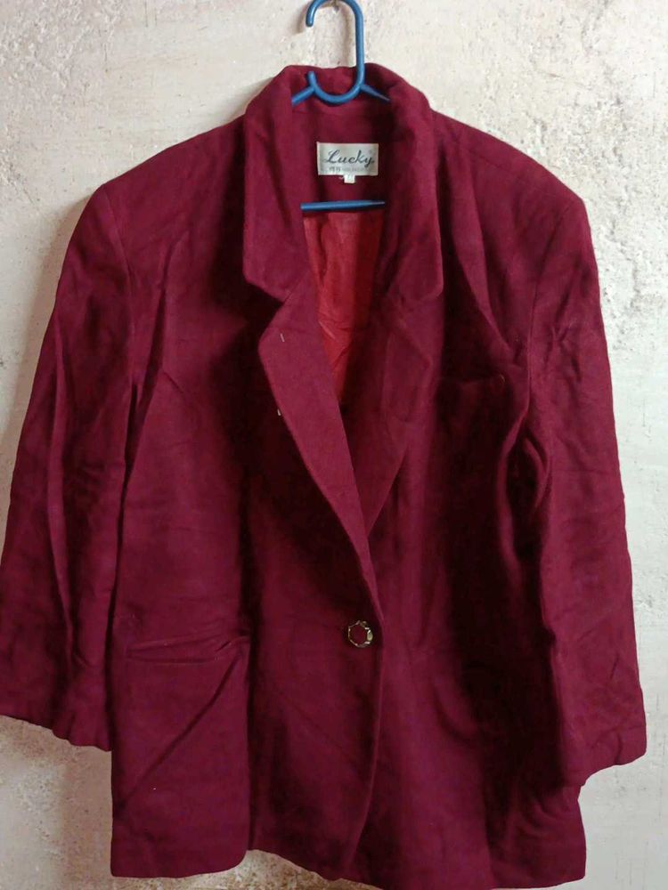 Women's Oversized Formal Coat Blazer Maroon