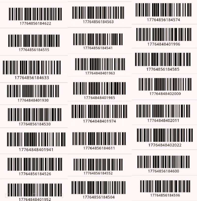 SELLERS BAR CODE 24 ON SHEET Paper No Sticker