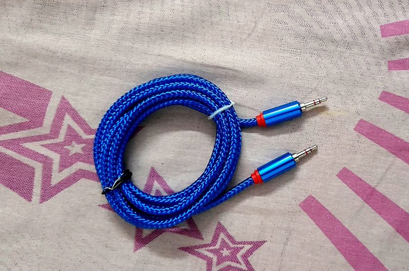 EP to ईपी (Aux) Nylon Braided Cable...Blue color