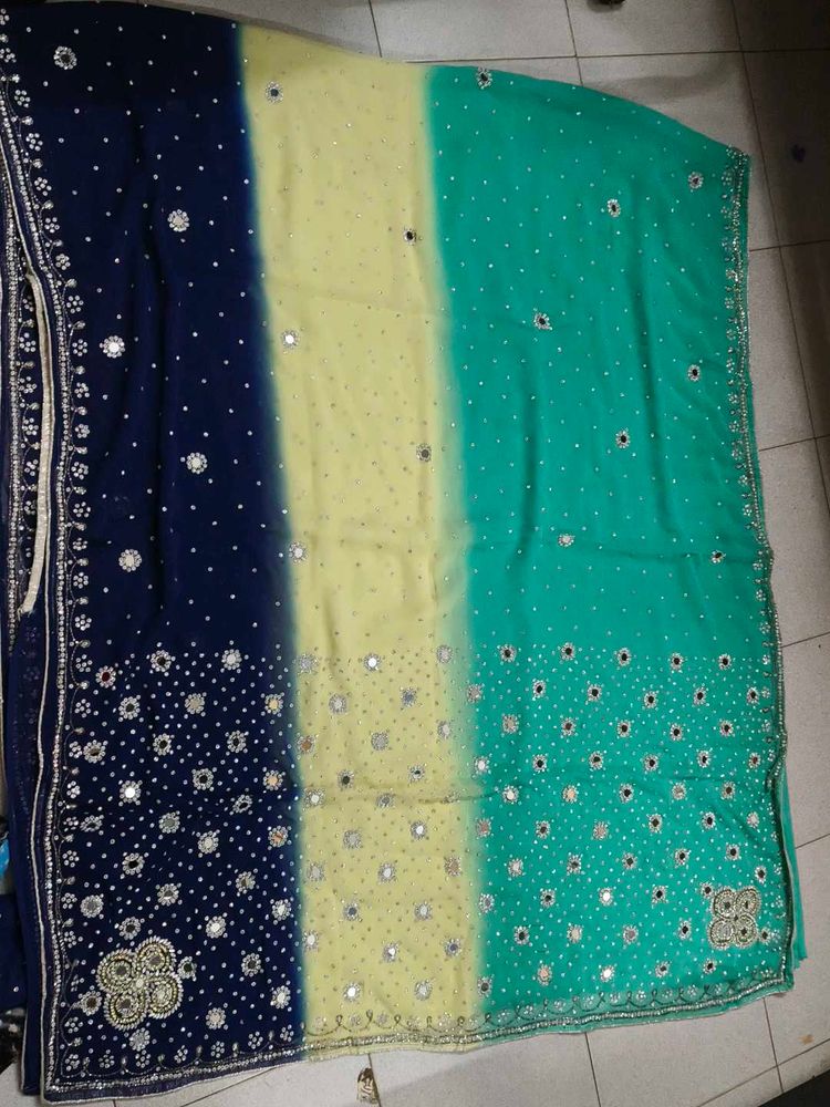 So Nice Three Colour Mix Saree