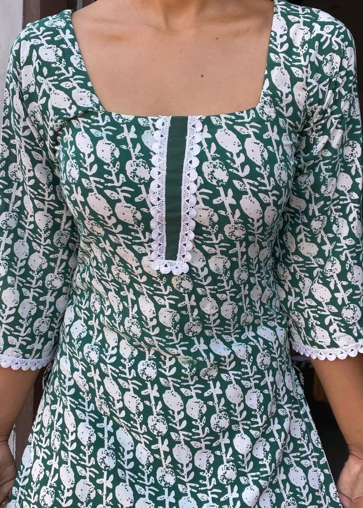 💚 Fresh Bell Sleeve Cotton Kurti 💚