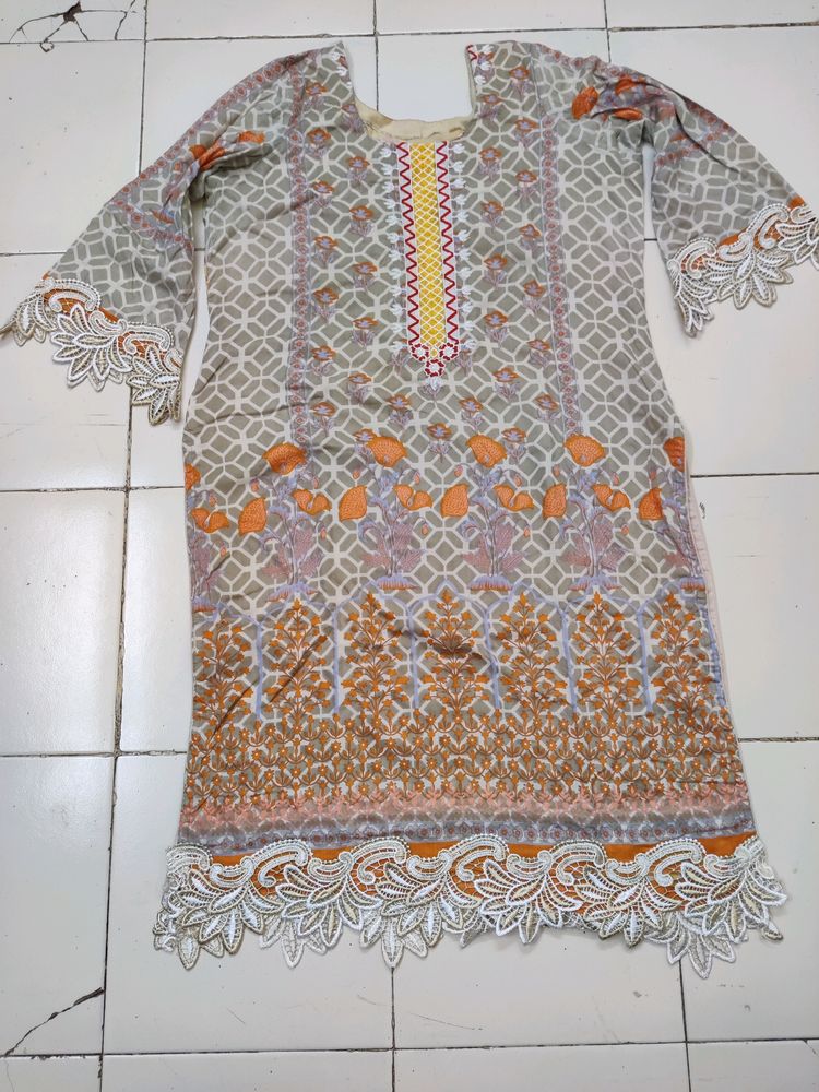 Pakistani Original Self Embroidery Khaadi Lawn.