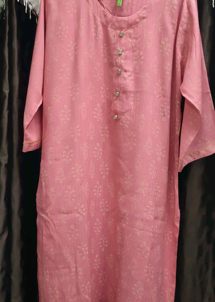 pink kurti set