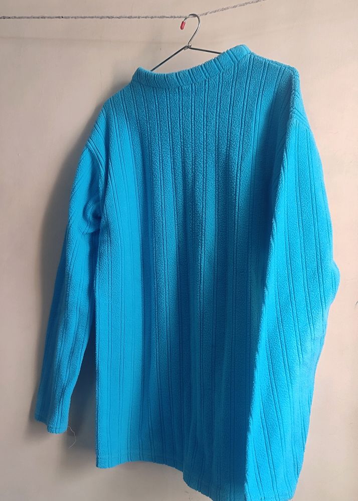 Blue Turtle Neck Stretchable Full Sleeve Sweater