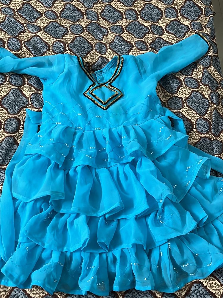 2-5yrs Kids Frock With Frills