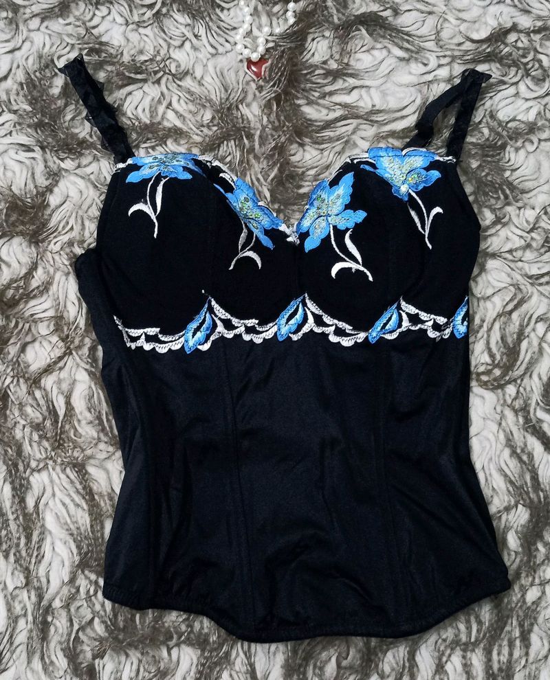 Black Mermaidcore Bustier Top