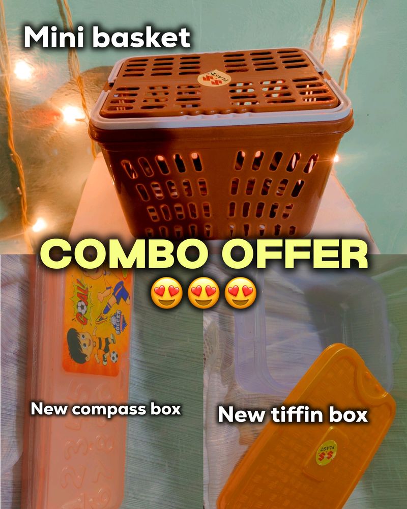 Combo Offer ( Mini Basket,Tiffin Box,Compass Box)