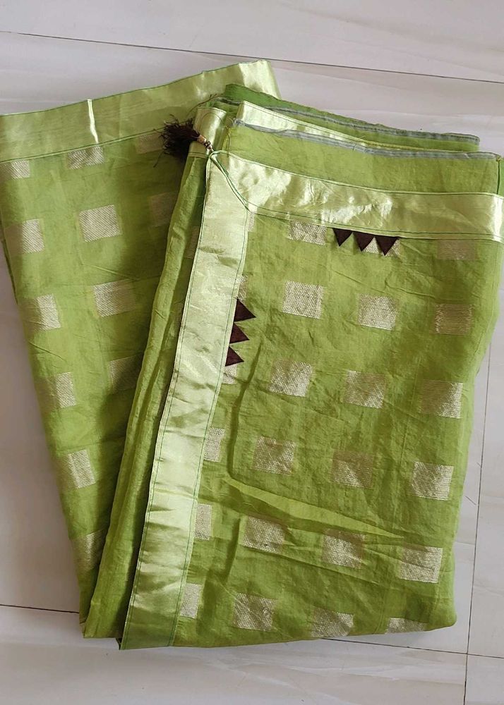 Green Colour Cotton Saree