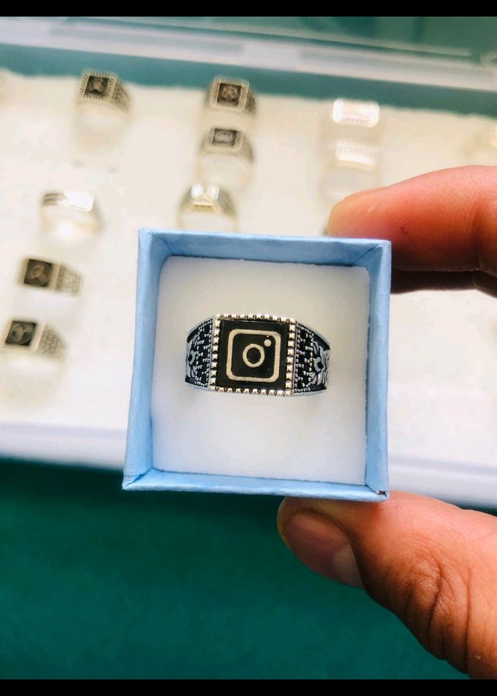 Gents Ring Insta Logo Pure Silver