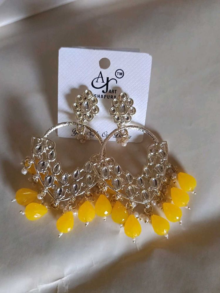 Yellow Colour Earrings