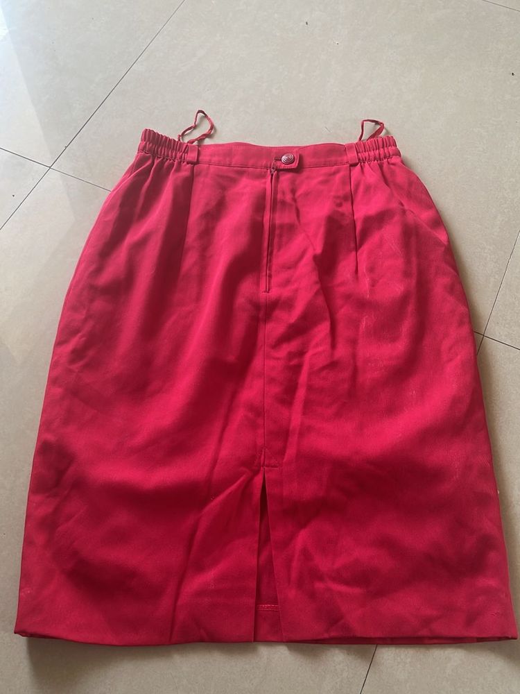 Red formal skirt