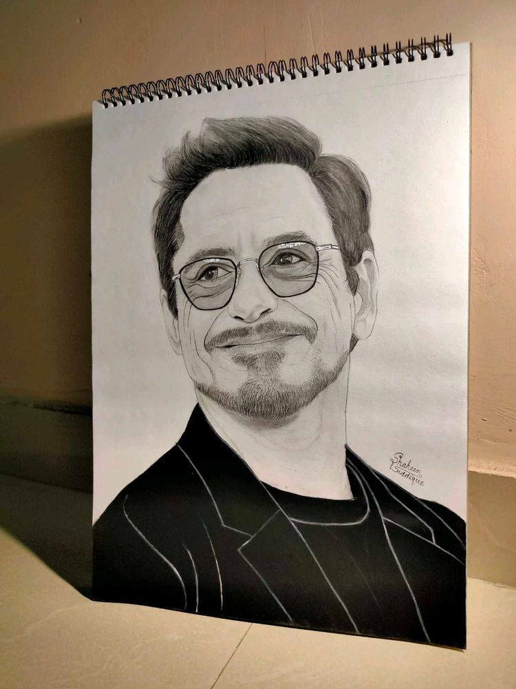 (Iron Man) - Robert Downey Jr. Pencil Sketch