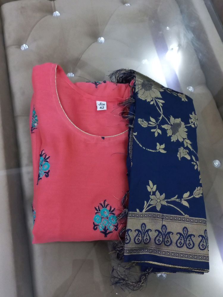 Dark Pink With Blue Dupataa Kurta